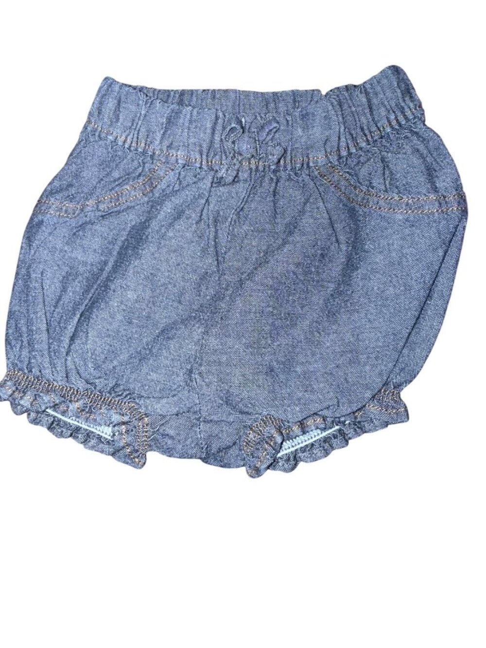 Carters Newborn Purple Striped Bodysuit & Denim Bloomers Outfit Set - Picture 2 of 4